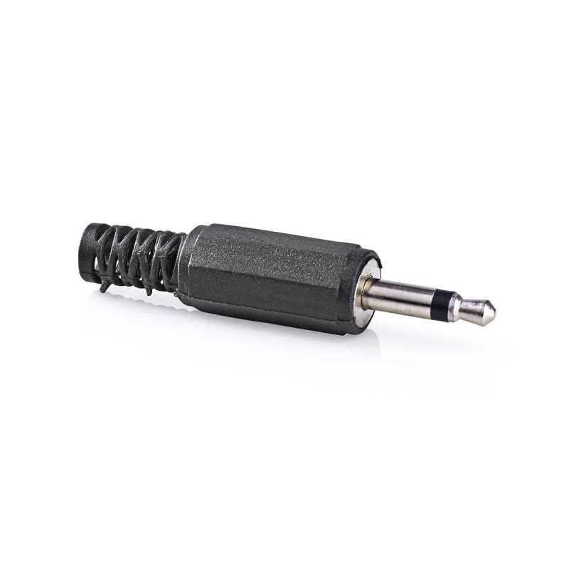 Audio konektor | Přímý | Zástrčka | Poniklované | Pájecí | Průměr vstupního kabelu: 4.5 mm | PVC | Černá | 25 ks | Plastový Sáče - obrázek č. 1