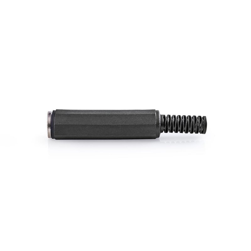6.35 mm Konektor | Přímý | Zásuvka | Poniklované | Pájecí | Průměr vstupního kabelu: 6.0 mm | PVC | Černá | Plastový Sáček | 25 - obrázek produktu