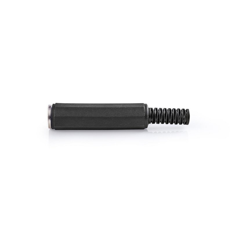 6.35 mm Konektor | Přímý | Zásuvka | Poniklované | Pájecí | Průměr vstupního kabelu: 6.0 mm | PVC | Černá | Plastový Sáček | 25 - obrázek produktu