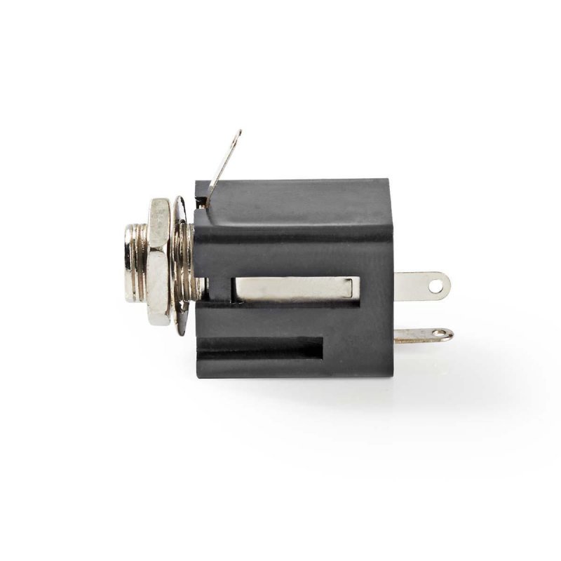 6.35 mm Konektor | Přímý | Zásuvka | Poniklované | Krabička | Průměr vstupního kabelu: 6.0 mm | PVC | Černá | Plastový Sáček | 2 - obrázek č. 2