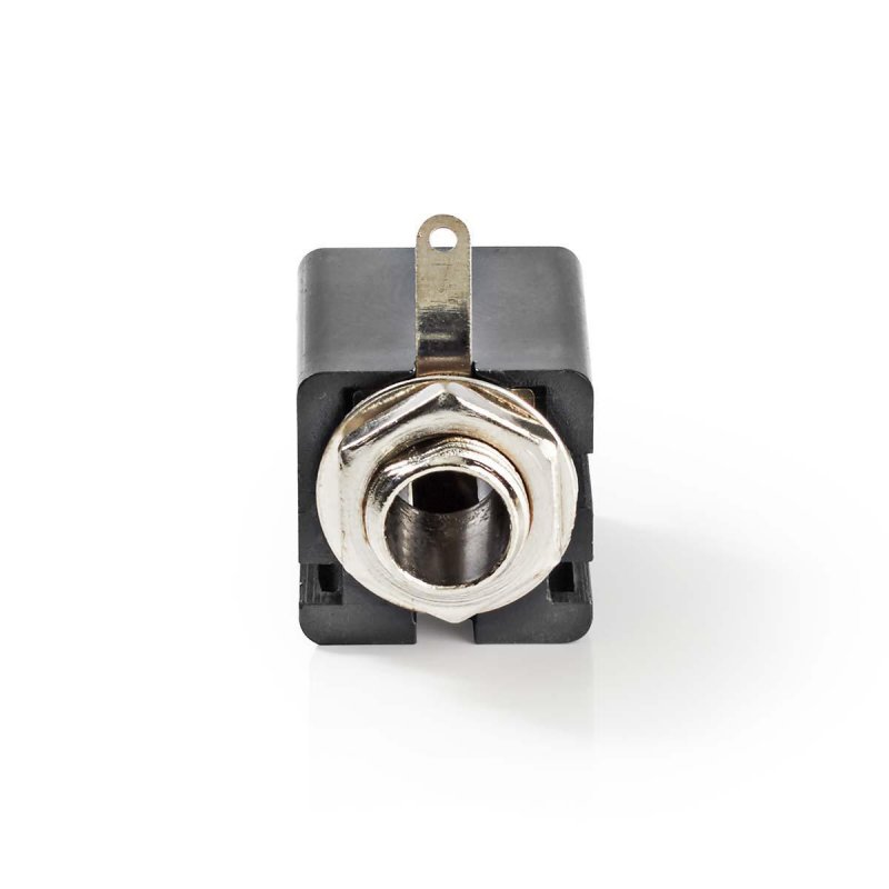 6.35 mm Konektor | Přímý | Zásuvka | Poniklované | Krabička | Průměr vstupního kabelu: 6.0 mm | PVC | Černá | Plastový Sáček | 2 - obrázek č. 1