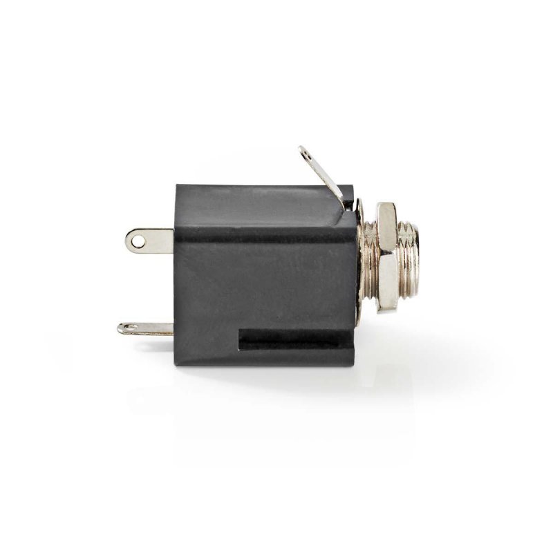 6.35 mm Konektor | Přímý | Zásuvka | Poniklované | Krabička | Průměr vstupního kabelu: 6.0 mm | PVC | Černá | Plastový Sáček | 2 - obrázek č. 4