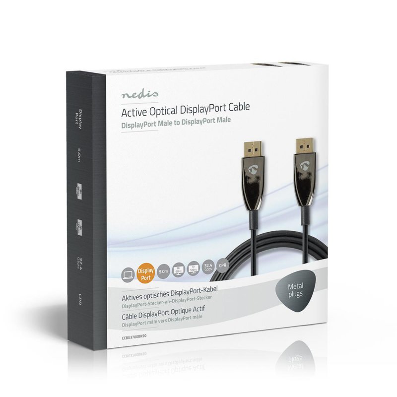 Active Optical DisplayPort kabel | DisplayPort 1.4 | DisplayPort Zástrčka | DisplayPort Zástrčka | 32.4 Gbps | 5.00 m | Kulatý | - obrázek č. 5