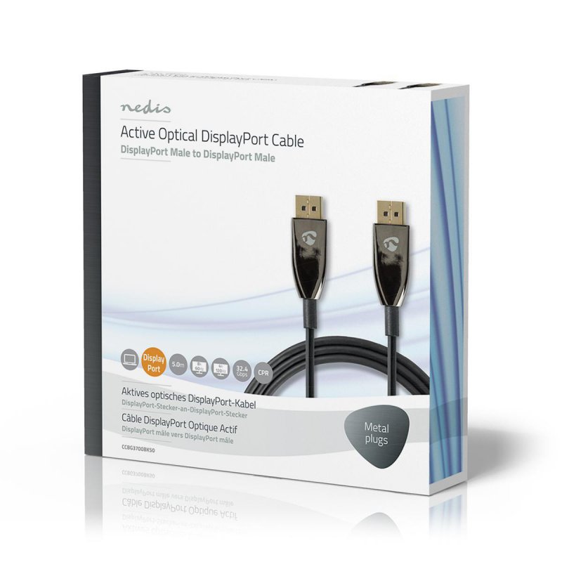 Active Optical DisplayPort kabel | DisplayPort 1.4 | DisplayPort Zástrčka | DisplayPort Zástrčka | 32.4 Gbps | 5.00 m | Kulatý | - obrázek č. 4