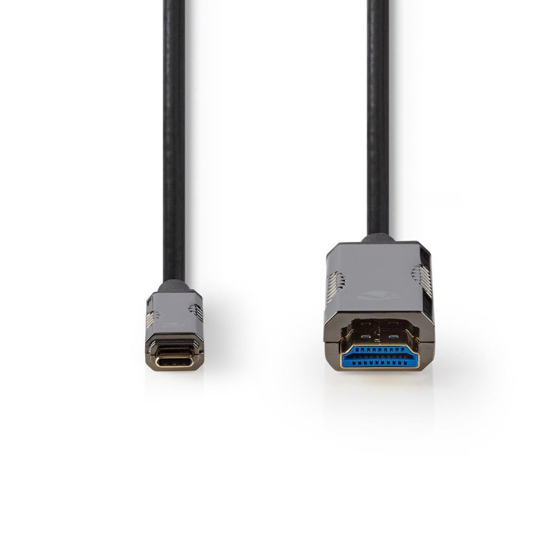 Active Optical USB kabel | USB-C™ Zástrčka | Konektor HDMI ™ | 18 Gbps | 15.0 m | Kulatý | PVC | Černá | Dárkový Box - obrázek č. 1
