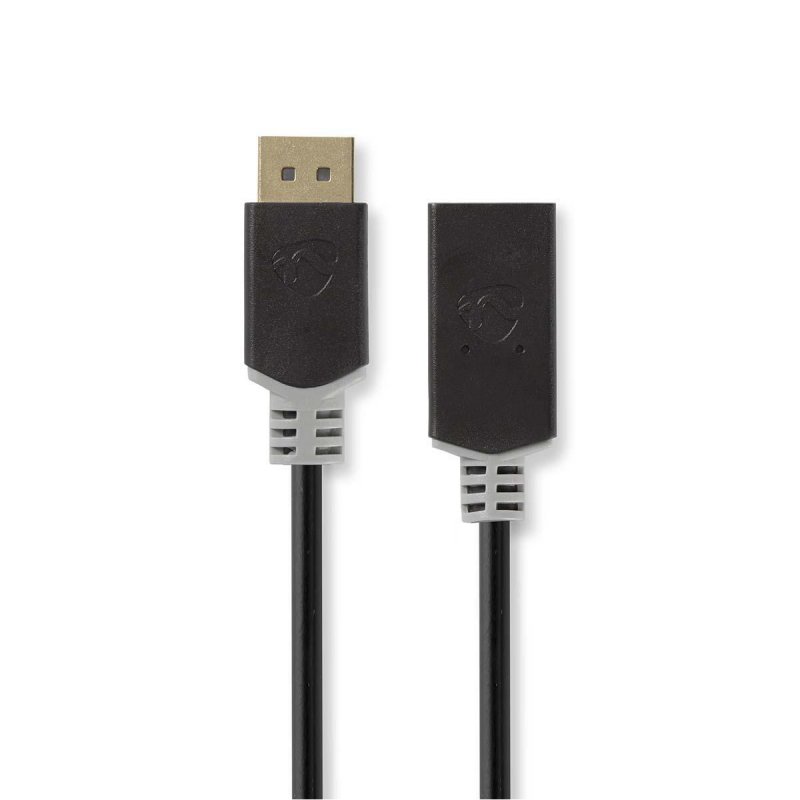 Displayport kabel | DisplayPort Zástrčka | Konektor HDMI ™ | 4K@60Hz | Pozlacené | 0.20 m | Kulatý | PVC | Antracitová | Plastov - obrázek produktu