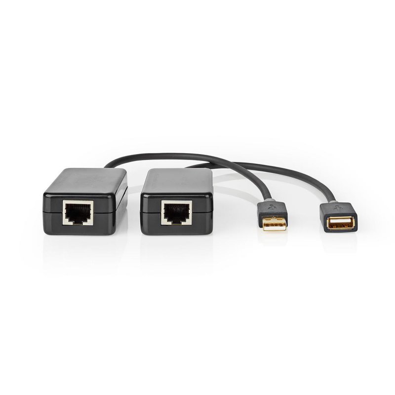 USB Extender | USB 1.1 | 1× RJ45 Zásuvka | 1x USB-A Zásuvka | 1x USB-A Zástrčka | 1× RJ45 Zásuvka | 50 m | 12 Mbps | Pozlacené | - obrázek č. 1