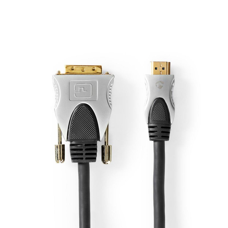 HDMI™ Kabel | Konektor HDMI ™ | DVI-D 18+1 Zástrčka | 1080p | Pozlacené | 1.50 m | Přímý | PVC | Antracit | Box - obrázek produktu
