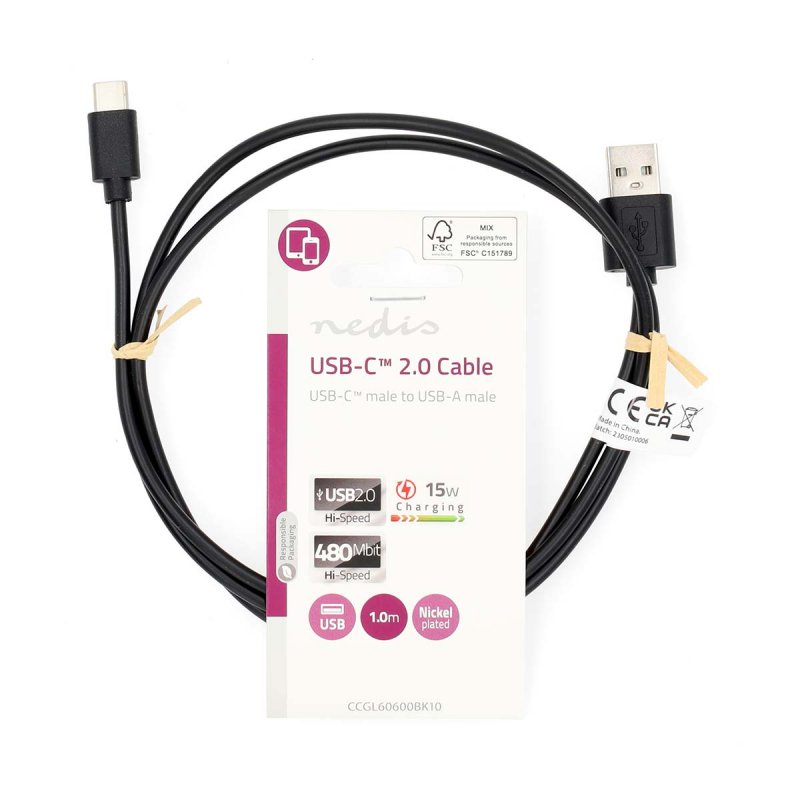 USB kabel | USB 2.0 | USB-A Zástrčka  CCGL60600BK10 - obrázek č. 2