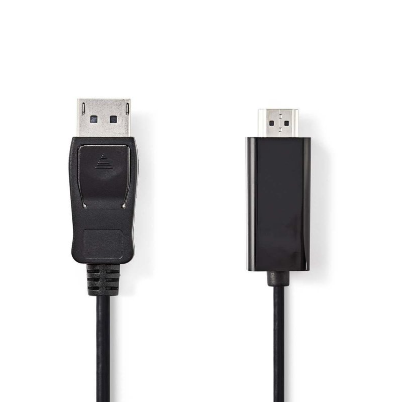 Displayport kabel | DisplayPort Zástrčka | Konektor HDMI ™ | 1080p | Poniklované | 1.00 m | Kulatý | PVC | Černá | Obálka - obrázek produktu