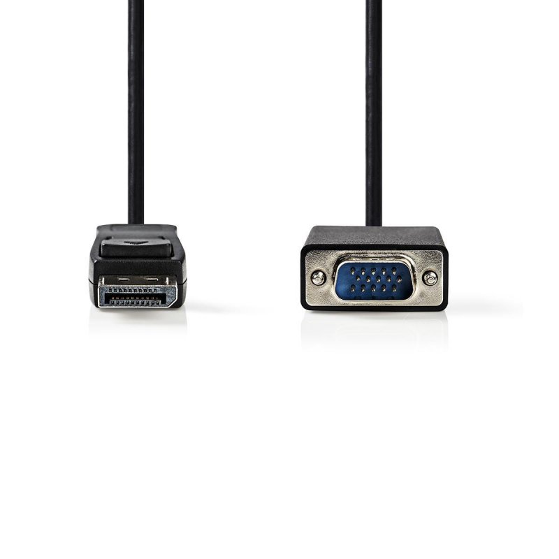 VGA kabel | DisplayPort Zástrčka | VGA Zástrčka | Poniklované | Maximální rozlišení: 1080p | 2.00 m | Kulatý | PVC | Černá | Obá - obrázek č. 1