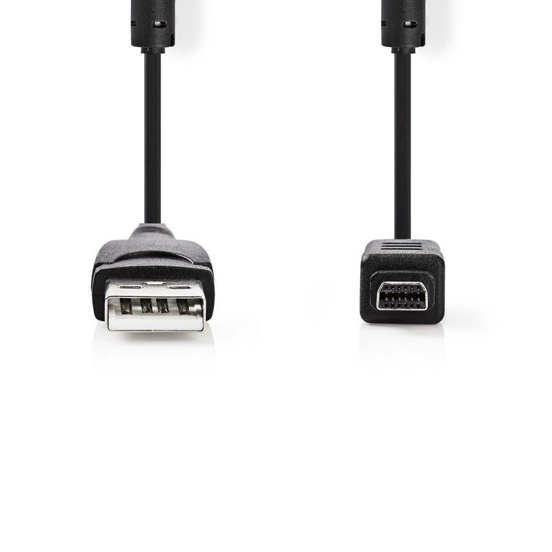 USB kabel | USB 2.0 | USB-A Zástrčka | Olympus 12-Pin Zástrčka | 480 Mbps | Poniklované | 2.00 m | Kulatý | PVC | Černá | Obálka - obrázek č. 1