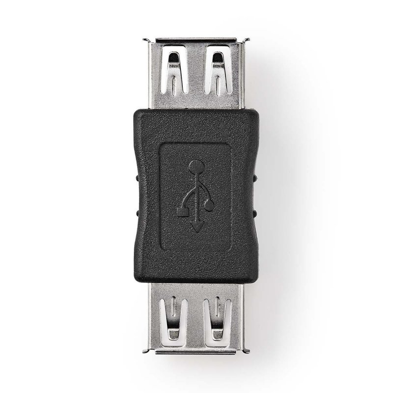 USB-A Adaptér | USB 2.0 | USB-A Zásuvka | USB-A Zásuvka | 480 Mbps | Kulatý | Poniklované | PVC | Černá | Obálka - obrázek produktu