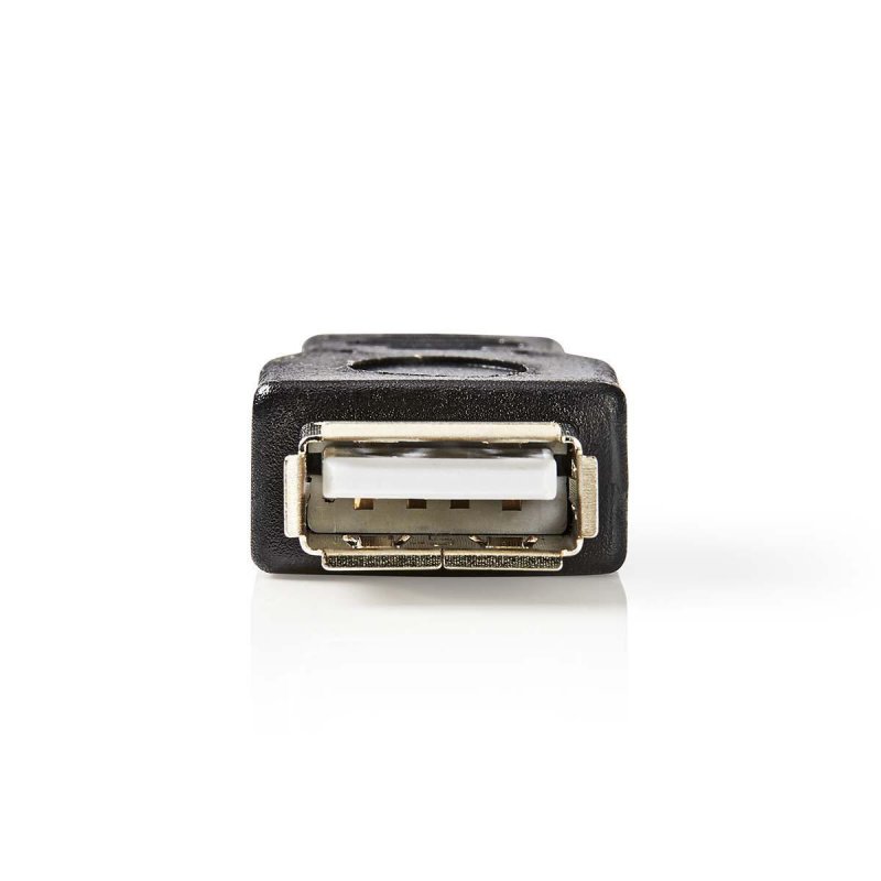 USB Micro-B Adaptér | USB 2.0 | Mini 5-Pin Zástrčka | USB-A Zásuvka | 480 Mbps | Poniklované | PVC | Černá | Plastový Sáček - obrázek č. 1