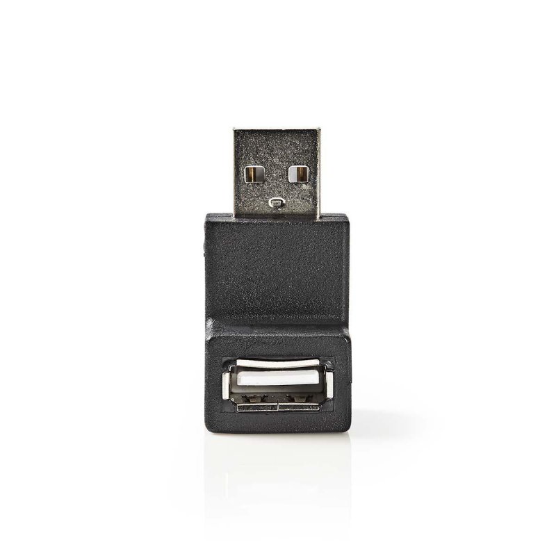 USB-A Adaptér | USB 2.0 | USB-A Zástrčka | USB-A Zásuvka | 480 Mbps | Kulatý | Poniklované | PVC | Černá | Obálka - obrázek č. 2