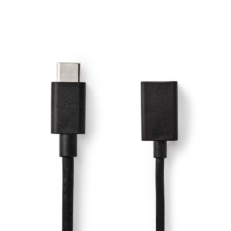 USB-C™ Adaptér | USB 3.2 Gen 1 | USB-C™ Zástrčka | USB-A Zásuvka | 5 Gbps | 0.15 m | Kulatý | Poniklované | PVC | Černá | Obálka - obrázek produktu