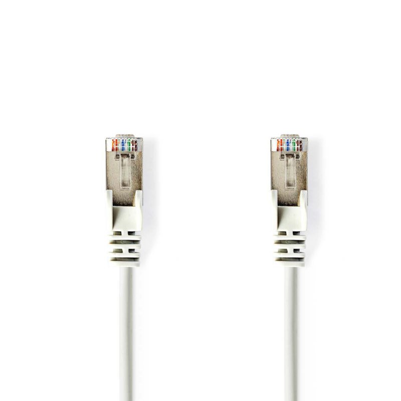 Cat 5e kabel | U/UTP | RJ45 Zástrčka | RJ45 Zástrčka | 1.00 m | Kulatý | PVC | Bílá | Plastový Sáček - obrázek produktu