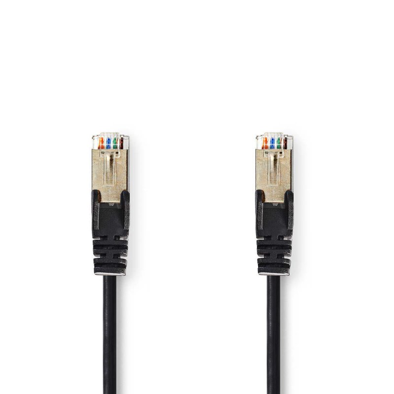 Cat 5e kabel | SF / UTP | RJ45 Zástrčka | RJ45 Zástrčka | 10.0 m | Kulatý | PVC | Černá | Plastový Sáček - obrázek produktu