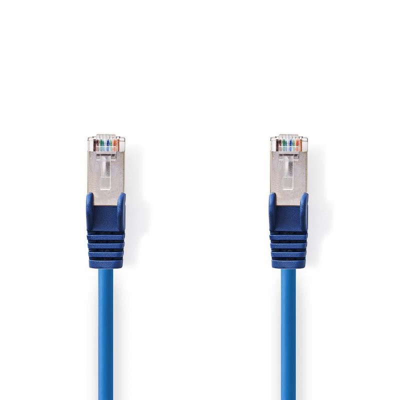 Cat 5e kabel | SF / UTP | RJ45 Zástrčka | RJ45 Zástrčka | 5.00 m | Kulatý | PVC | Modrá | Plastový Sáček - obrázek produktu