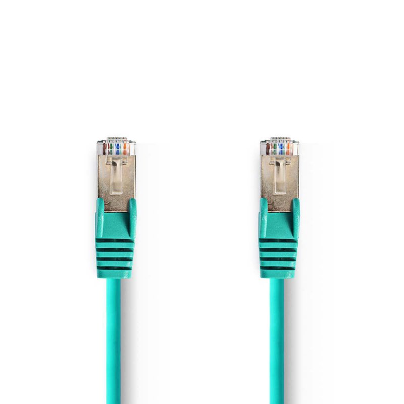 Cat 5e kabel | SF / UTP | RJ45 Zástrčka | RJ45 Zástrčka | 0.30 m | Kulatý | PVC | Zelená | Plastový Sáček - obrázek produktu