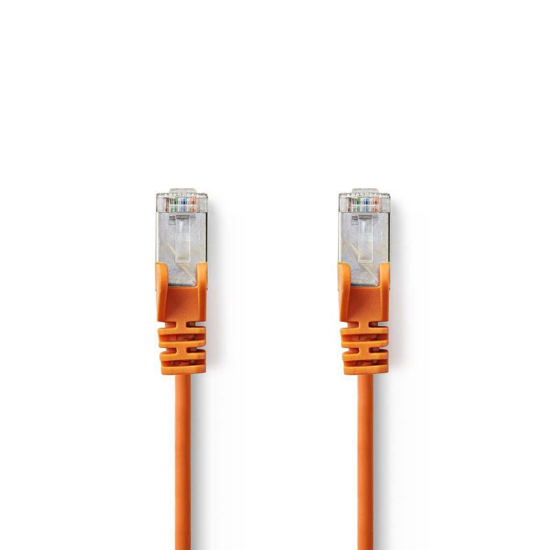 Cat 5e kabel | SF / UTP | RJ45 (8P8C) Zástrčka | RJ45 (8P8C) Zástrčka | 1.50 m | Kulatý | PVC | Oranžová | Plastový Sáček - obrázek produktu