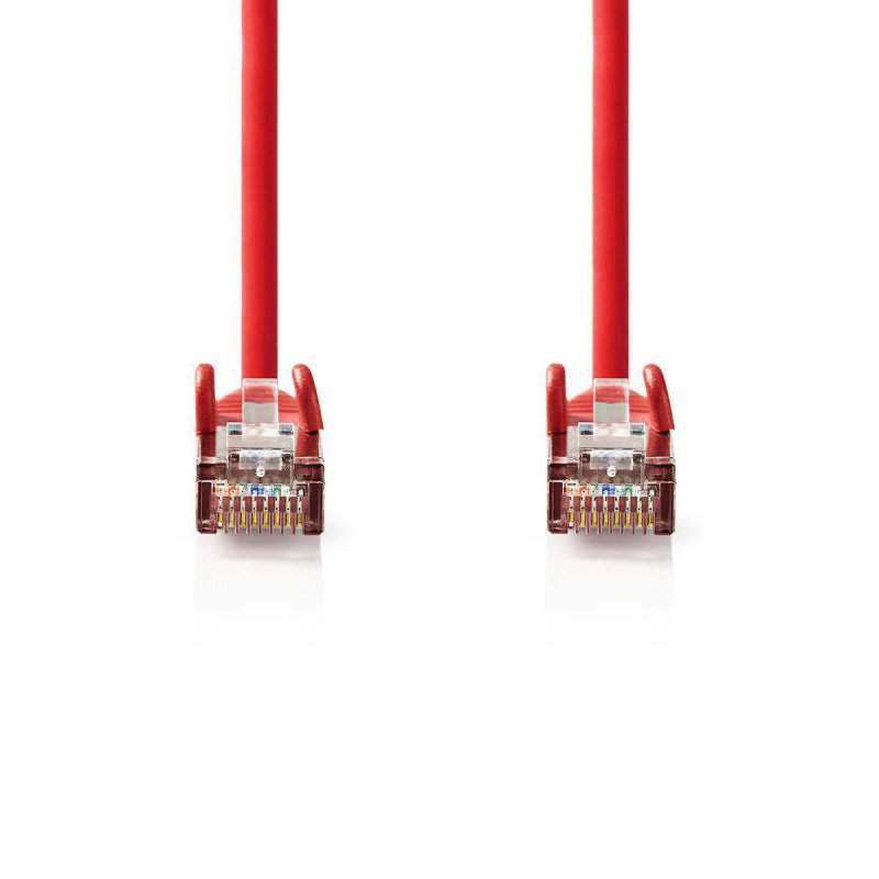 Cat 5e kabel | SF / UTP | RJ45 (8P8C) Zástrčka | RJ45 (8P8C) Zástrčka | 0.50 m | Kulatý | PVC | Červená | Plastový Sáček - obrázek č. 1