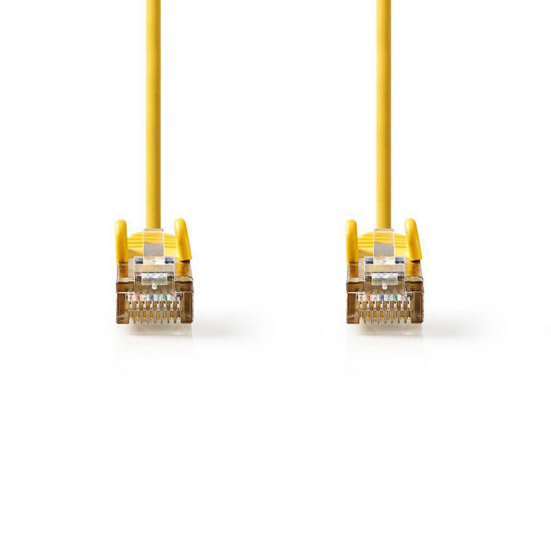 Cat 5e kabel | SF / UTP | RJ45 Zástrčka | RJ45 Zástrčka | 1.00 m | Kulatý | PVC | Žlutá | Plastový Sáček - obrázek č. 1