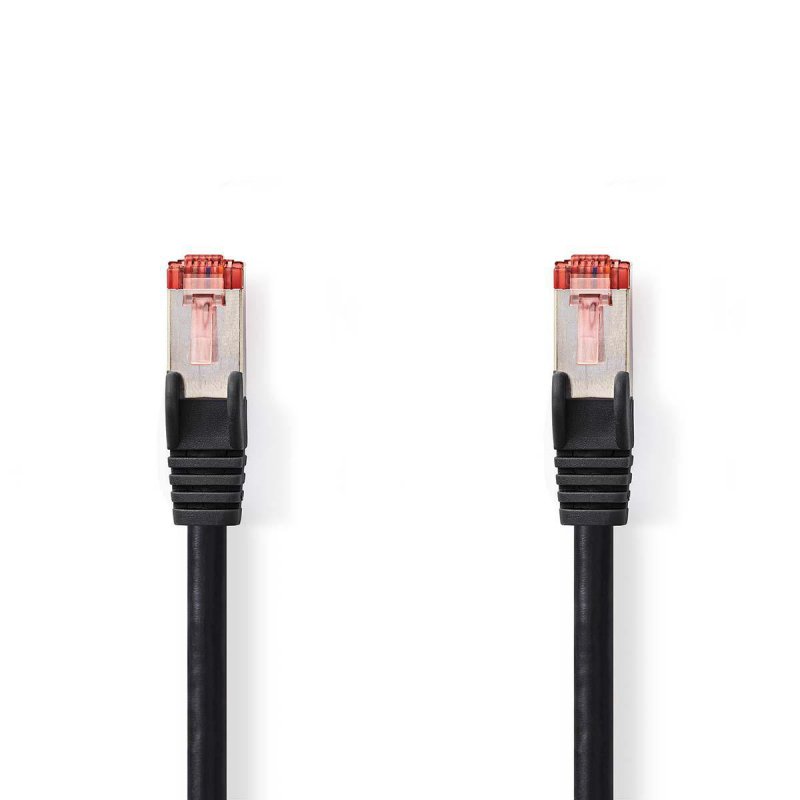 Cat 6 kabel | RJ45 Zástrčka | RJ45 Zástrčka | S / FTP | 0.25 m | Kulatý | LSZH | Černá | Obálka - obrázek produktu