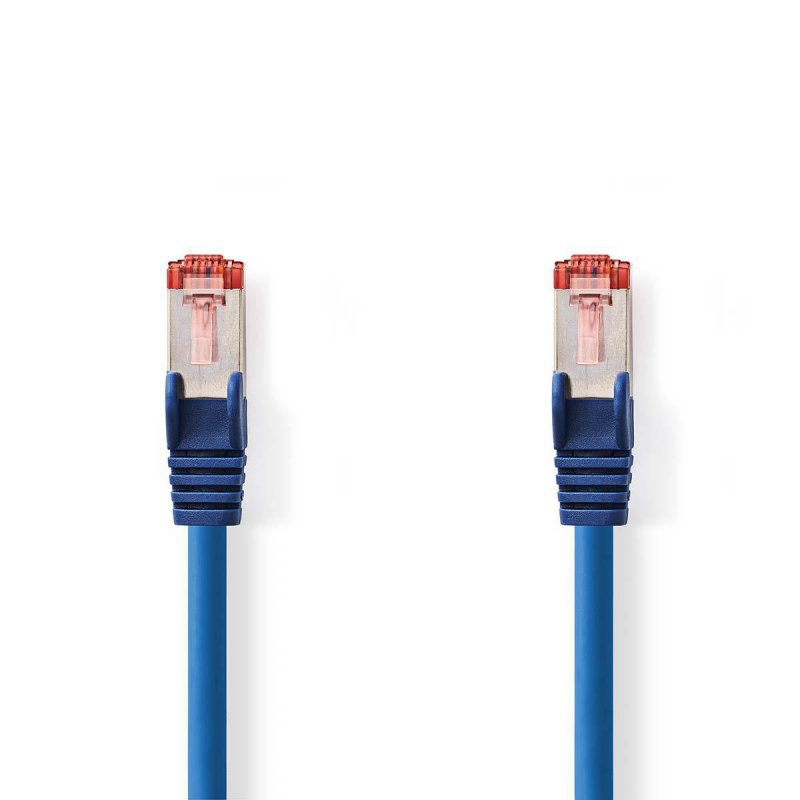 Síťový kabel CAT6 | RJ45 Zástrčka | RJ45 Zástrčka | S / FTP | 0.15 m | Kulatý | LSZH | Modrá | Plastový Sáček - obrázek produktu