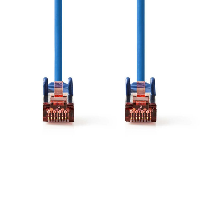 Síťový kabel CAT6 | RJ45 Zástrčka | RJ45 Zástrčka | S / FTP | 0.15 m | Kulatý | LSZH | Modrá | Plastový Sáček - obrázek č. 1