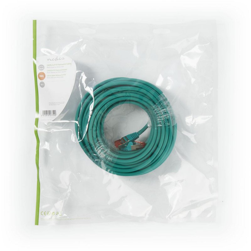 Síťový kabel CAT6 | RJ45 Zástrčka | RJ45 Zástrčka | S / FTP | 15.0 m | Kulatý | LSZH | Zelená | Plastový Sáček - obrázek č. 3