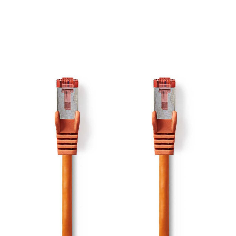 Cat 6 kabel | RJ45 (8P8C) Zástrčka | RJ45 (8P8C) Zástrčka | S / FTP | 30.0 m | Kulatý | PVC LSZH | Oranžová | Plastový Sáček - obrázek produktu