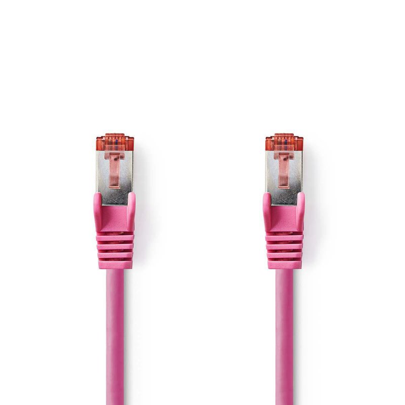 Cat 6 kabel | RJ45 Zástrčka | RJ45 Zástrčka | S / FTP | 1.50 m | Kulatý | LSZH | Růžová | Plastový Sáček - obrázek produktu