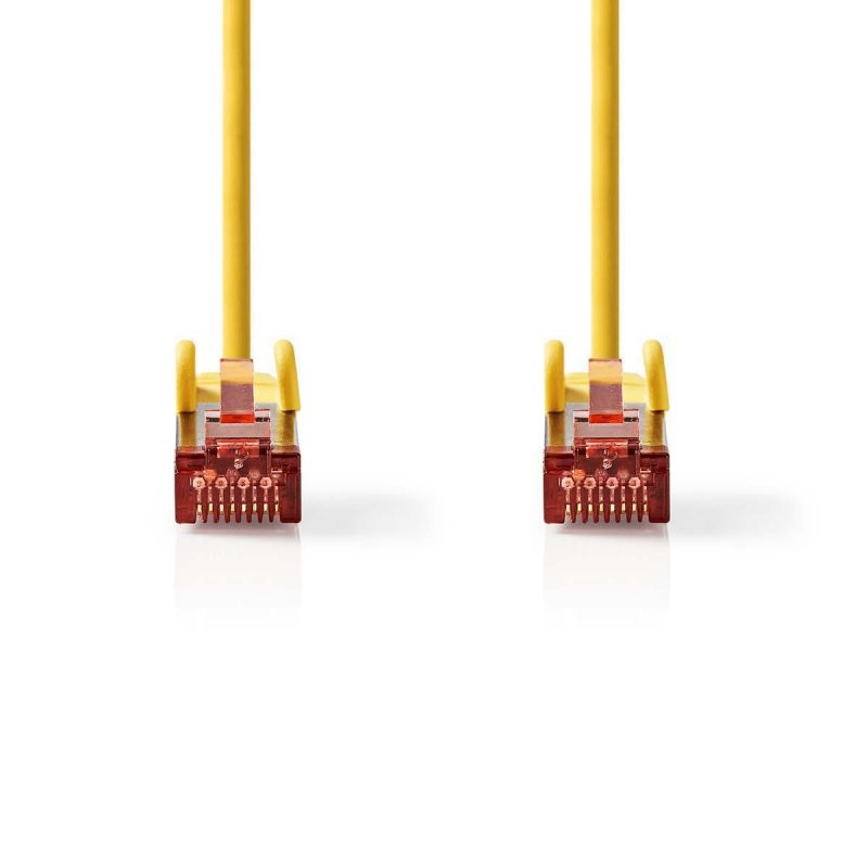 Cat 6 kabel | RJ45 Zástrčka | RJ45 Zástrčka | S / FTP | 0.15 m | Kulatý | LSZH | Žlutá | Plastový Sáček - obrázek č. 1