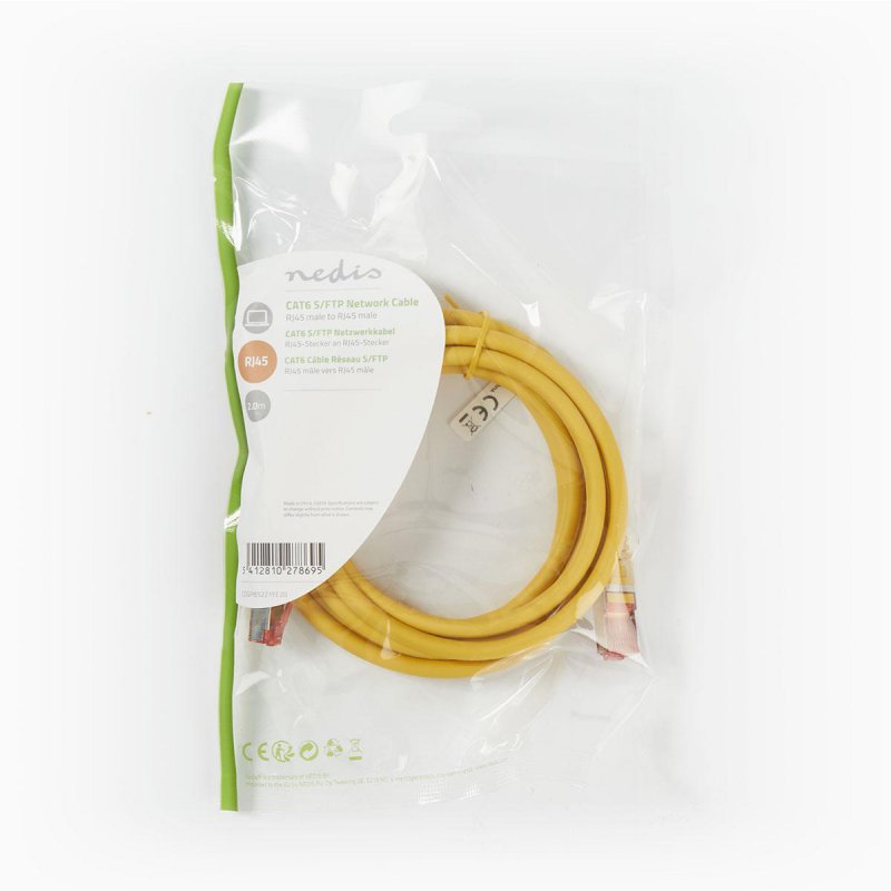 Síťový kabel CAT6 | RJ45 Zástrčka  CCGP85221YE20 - obrázek č. 3