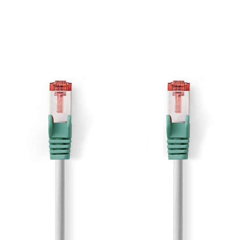 Cat 6 kabel | RJ45 Zástrčka | RJ45 Zástrčka | SF / UTP | 3.00 m | Kulatý | PVC | Šedá | Plastový Sáček - obrázek produktu