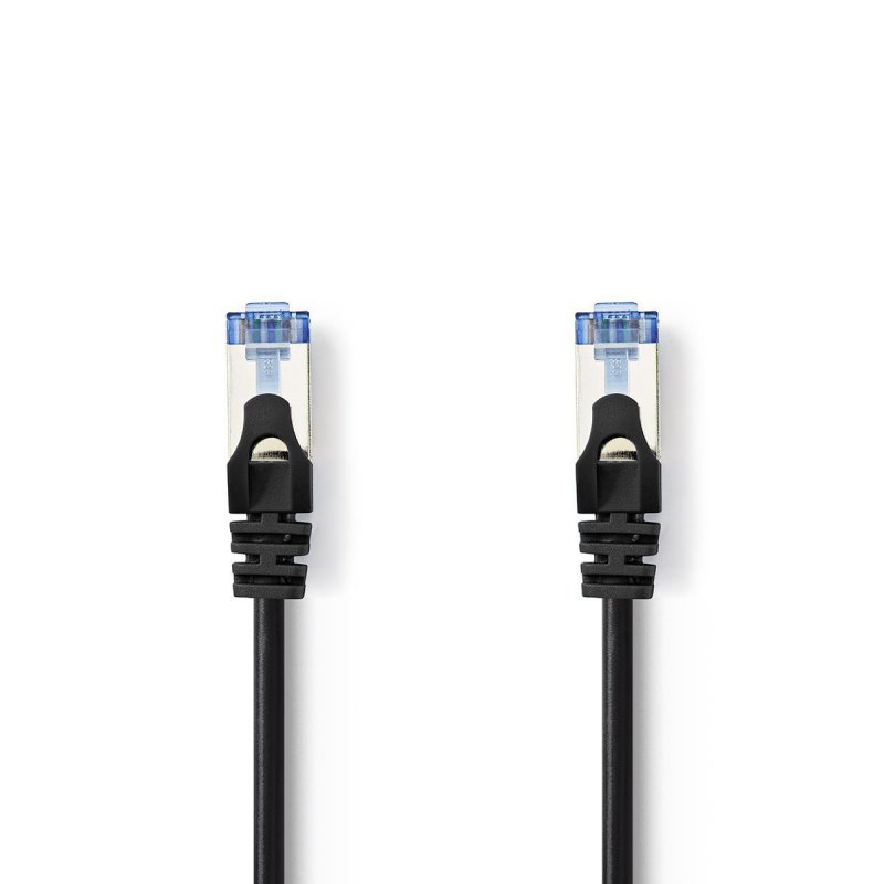 Cat 6a kabel | S / FTP | RJ45 Zástrčka | RJ45 Zástrčka | 0.50 m | Snagless | Kulatý | LSZH | Černá | Plastový Sáček - obrázek produktu