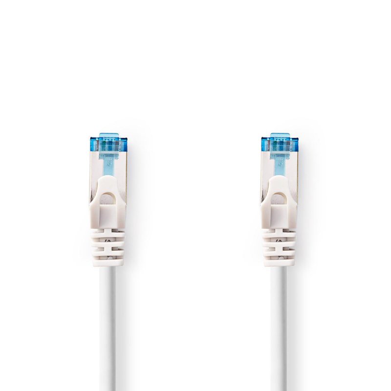 Cat 6a kabel | S / FTP | RJ45 Zástrčka | RJ45 Zástrčka | 0.50 m | Snagless | Kulatý | LSZH | Bílá | Plastový Sáček - obrázek produktu