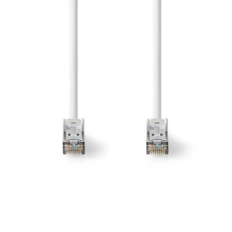 Cat 8.1 kabel | S / FTP | RJ45 Zástrčka | RJ45 Zástrčka | 10.0 m | Kulatý | LSZH | Bílá | Plastový Sáček - obrázek č. 1