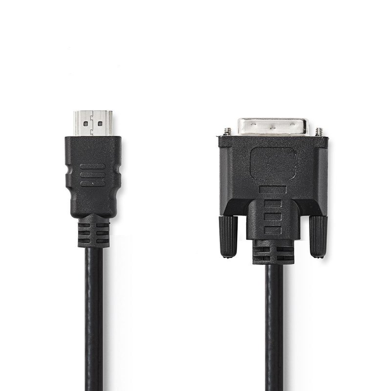 HDMI™ Kabel | Konektor HDMI ™ | DVI-D 24+1 Zástrčka | 1080p | Poniklované | 3.00 m | Přímý | PVC | Černá | Štítek - obrázek produktu