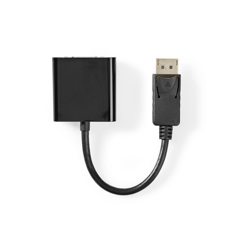 DisplayPort adaptér | DisplayPort Zástrčka | VGA Zásuvka | 1080p | Poniklované | Přímý | 0.20 m | Kulatý | PVC | ABS | Černá | Š - obrázek produktu