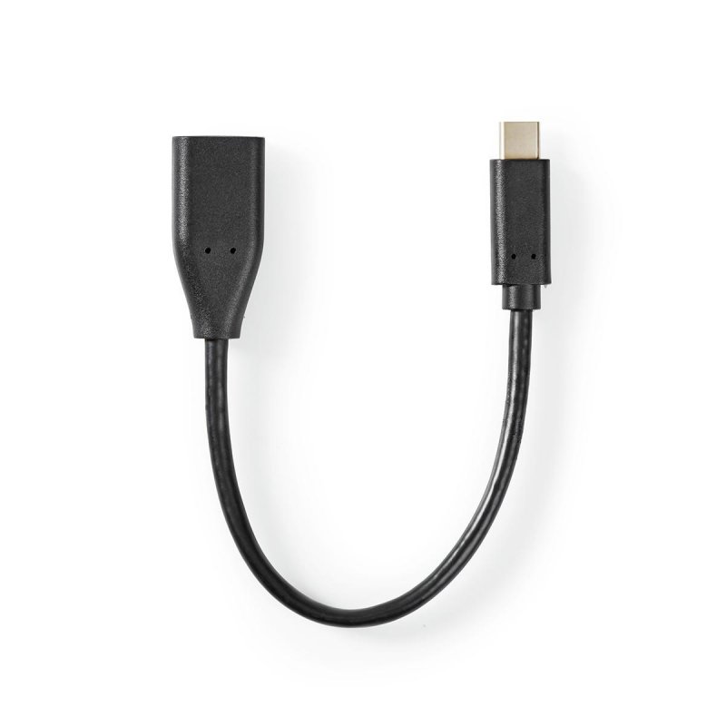 USB-C™ Adaptér | USB 3.2 Gen 1 | USB-C™ Zástrčka | USB-A Zásuvka | 5 Gbps | OTG | 0.20 m | Kulatý | Poniklované | PVC | Černá | - obrázek č. 1