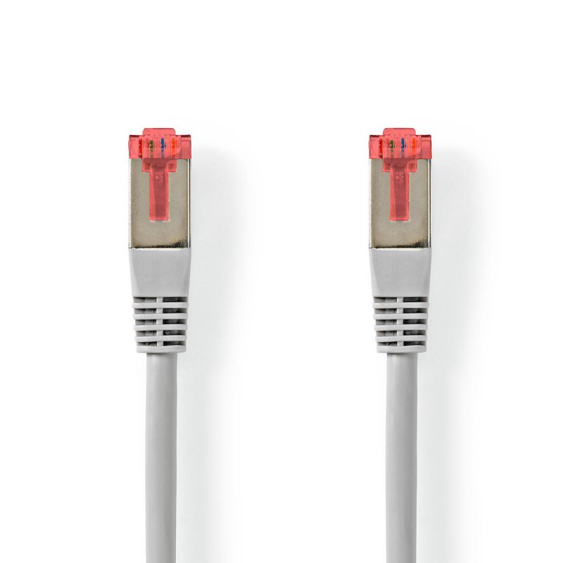 Cat 6 kabel | RJ45 Zástrčka | RJ45 Zástrčka | S / FTP | 0.50 m | Kulatý | PVC | Šedá | Štítek - obrázek produktu