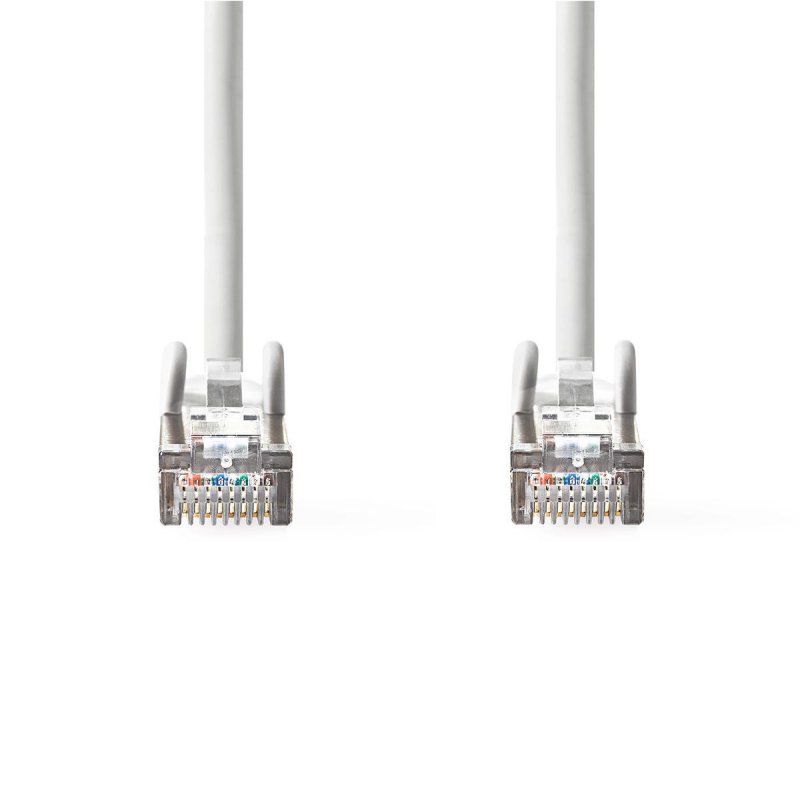 Cat 6a kabel | SF / UTP | RJ45 Zástrčka | RJ45 Zástrčka | 0.50 m | Kulatý | PVC | Bílá | Štítek - obrázek č. 1