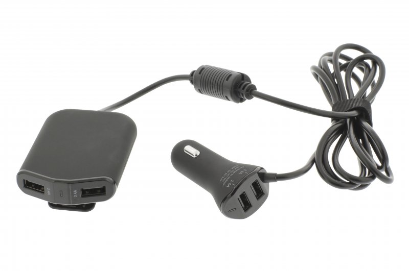 Nabíječka Do Auta 4-Výstupy 9.6 A USB Černá CH-018BL - obrázek č. 2