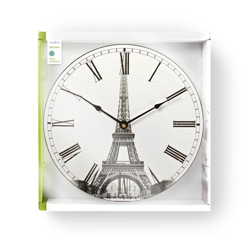 Kulaté Nástěnné Hodiny | Průměr 30 cm | Obrázek Eiffelovy Věže - obrázek č. 2
