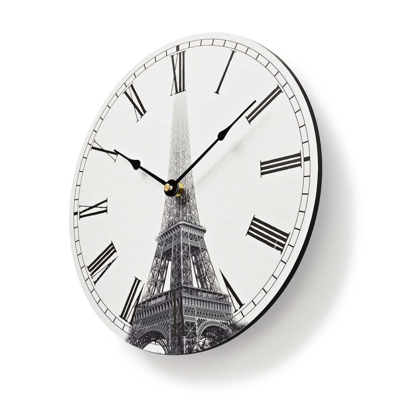 Kulaté Nástěnné Hodiny | Průměr 30 cm | Obrázek Eiffelovy Věže - obrázek č. 1