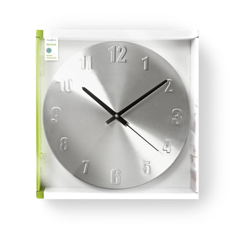 Nástěnné hodiny | Průměr: 300 mm | Kov | Stříbrná - obrázek č. 2