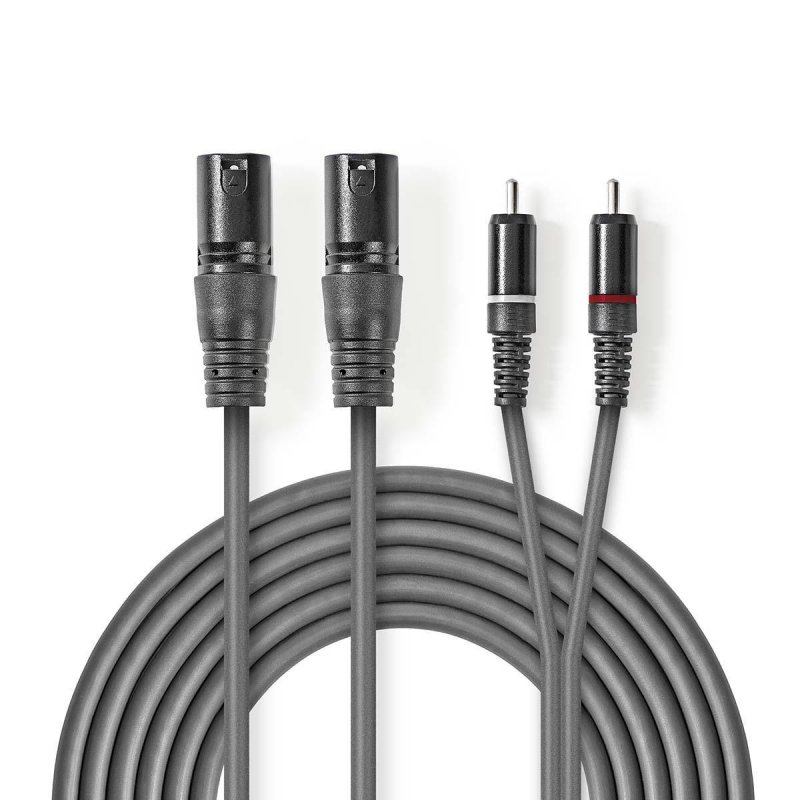 Vyvážený Audio kabel | 2x XLR 3pinový Zástrčka  COTH15210GY15 - obrázek produktu