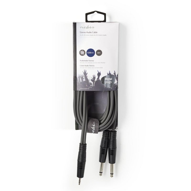 Stereo Audio Kabel | 2x 6,35 mm Zástrčka  COTH23200GY30 - obrázek č. 2